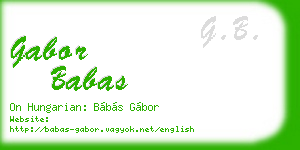 gabor babas business card