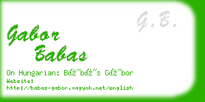 gabor babas business card